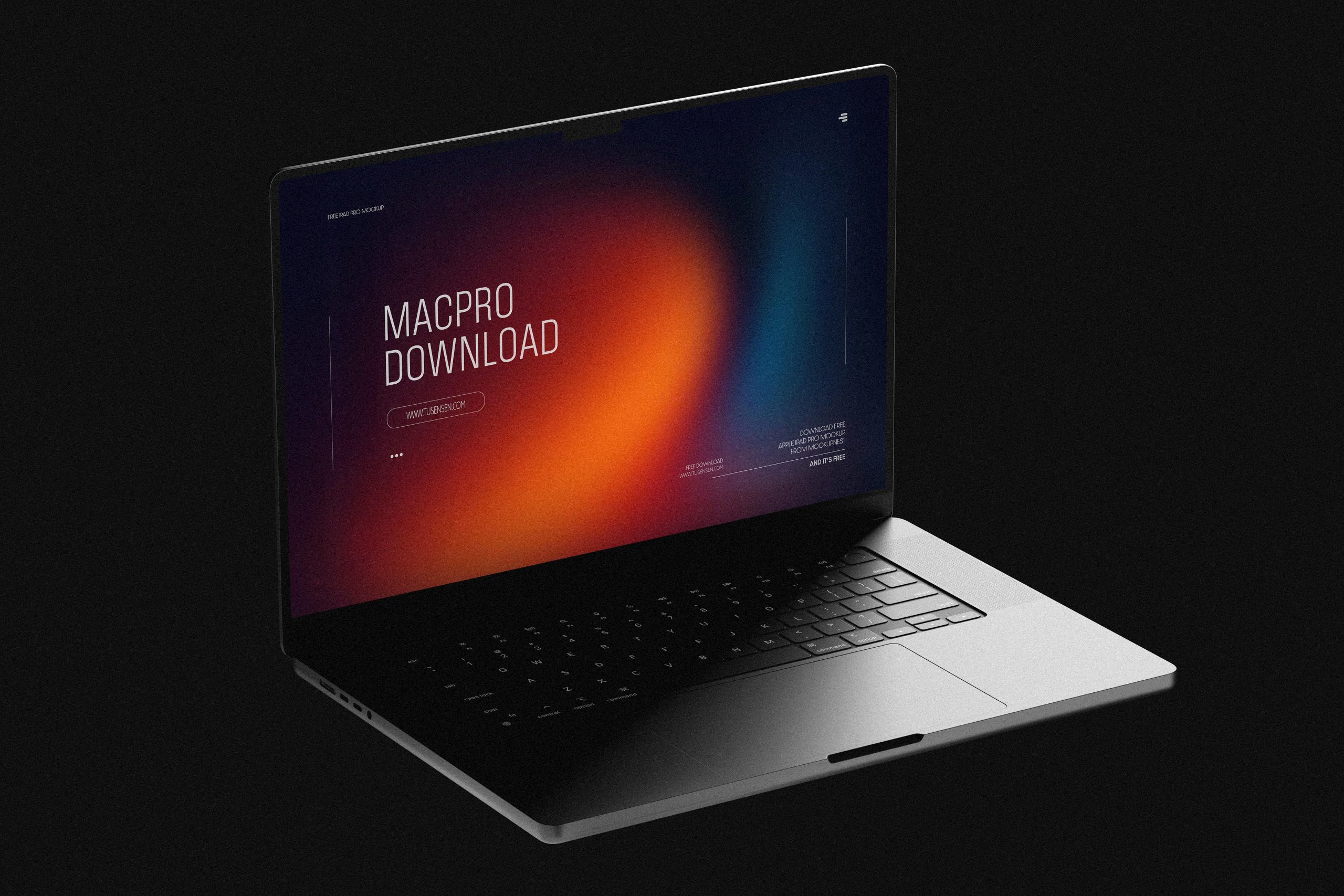 暗色场景的Macbook样机插图