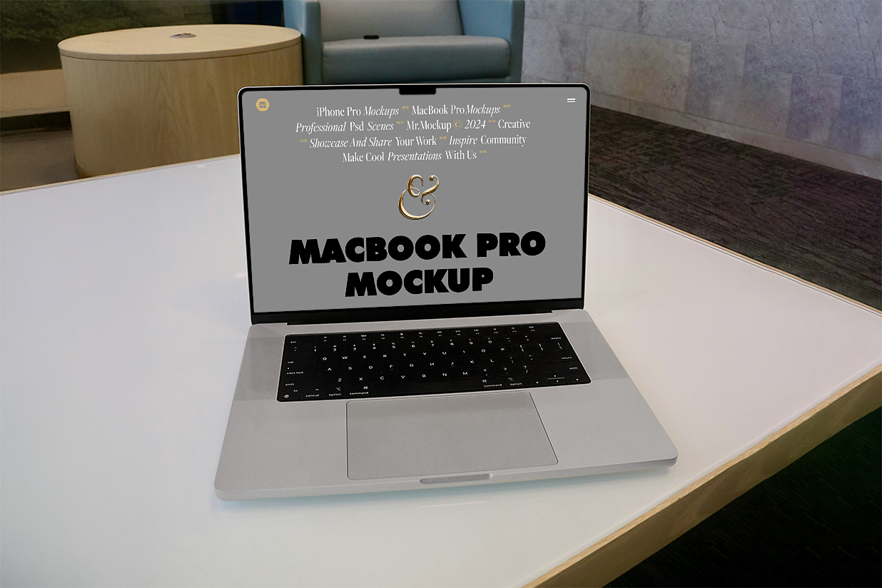 办公室MacBook Pro样机插图