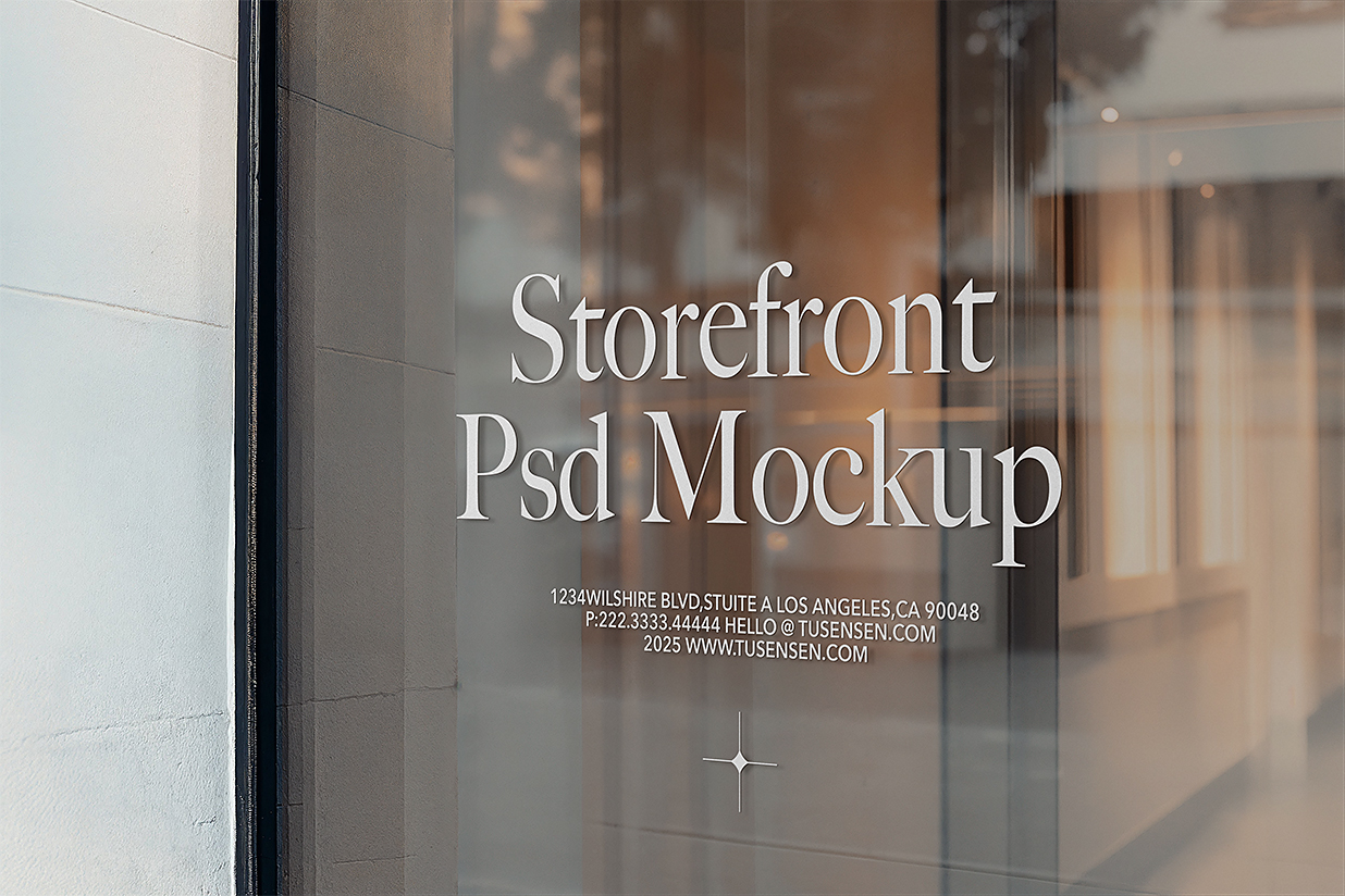 户外玻璃贴LOGO样机插图