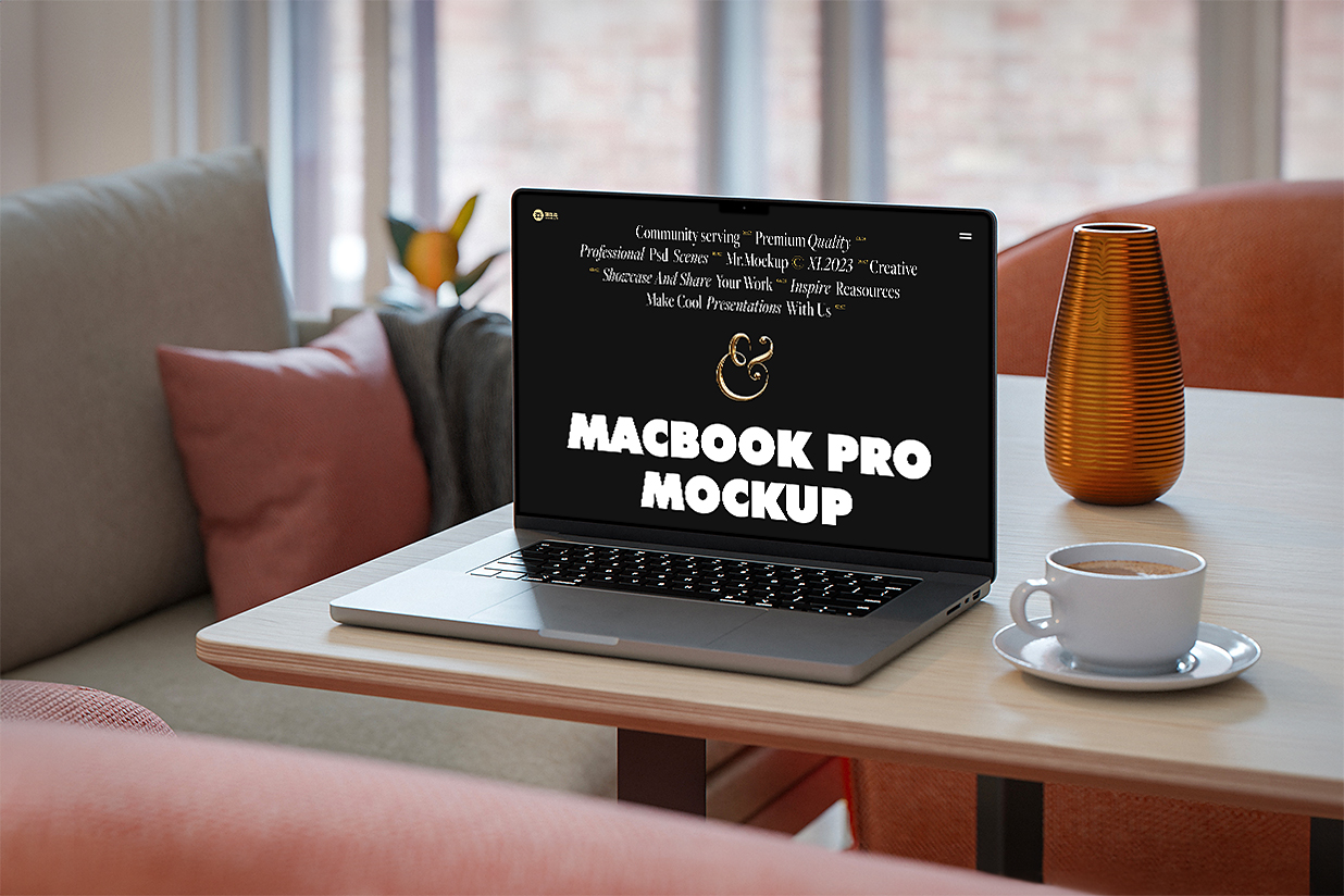 摆在桌上的MacBook Pro样机插图