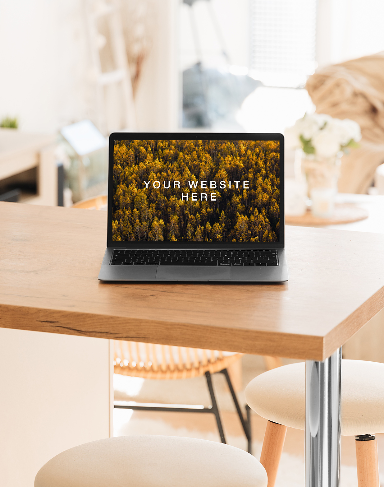 客厅桌上的MacBook Air样机插图