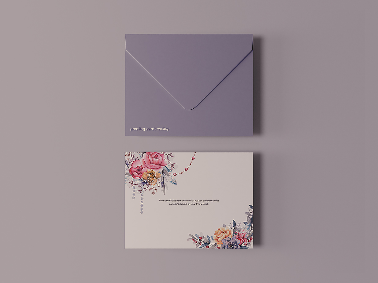 唯美信封信纸样机Mockup插图