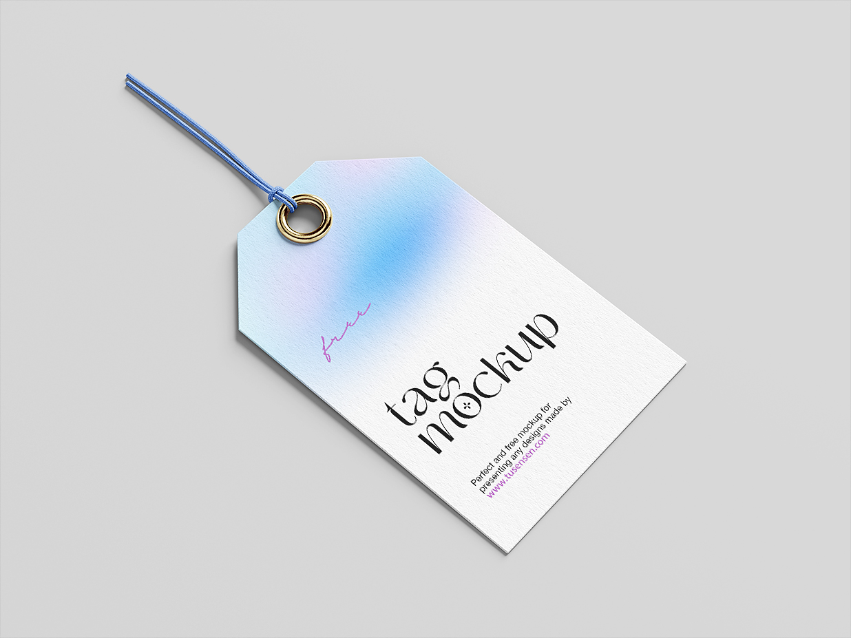 精致的服装吊牌标签样机5组插图