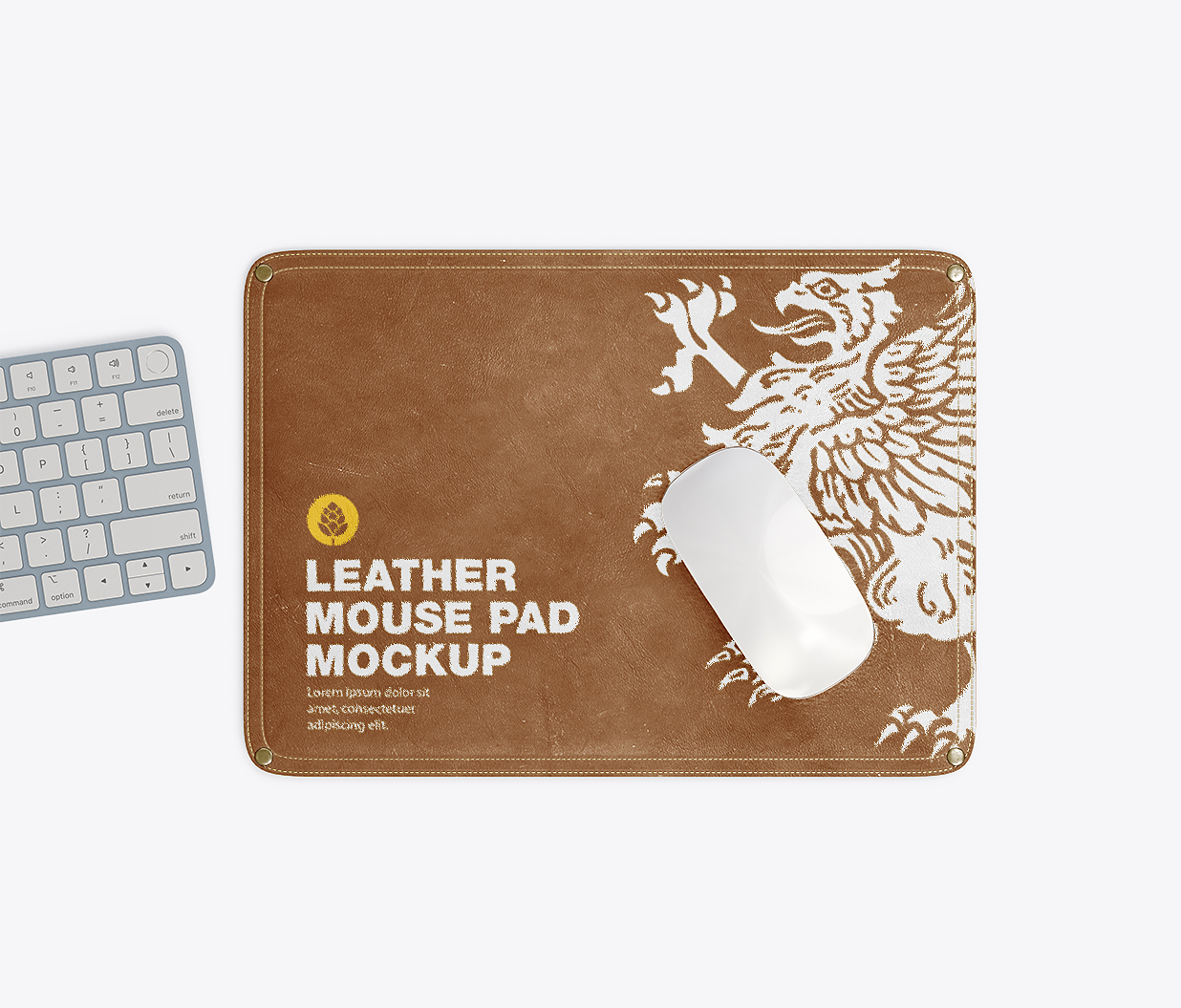 皮革鼠标垫样机Mockup2组插图