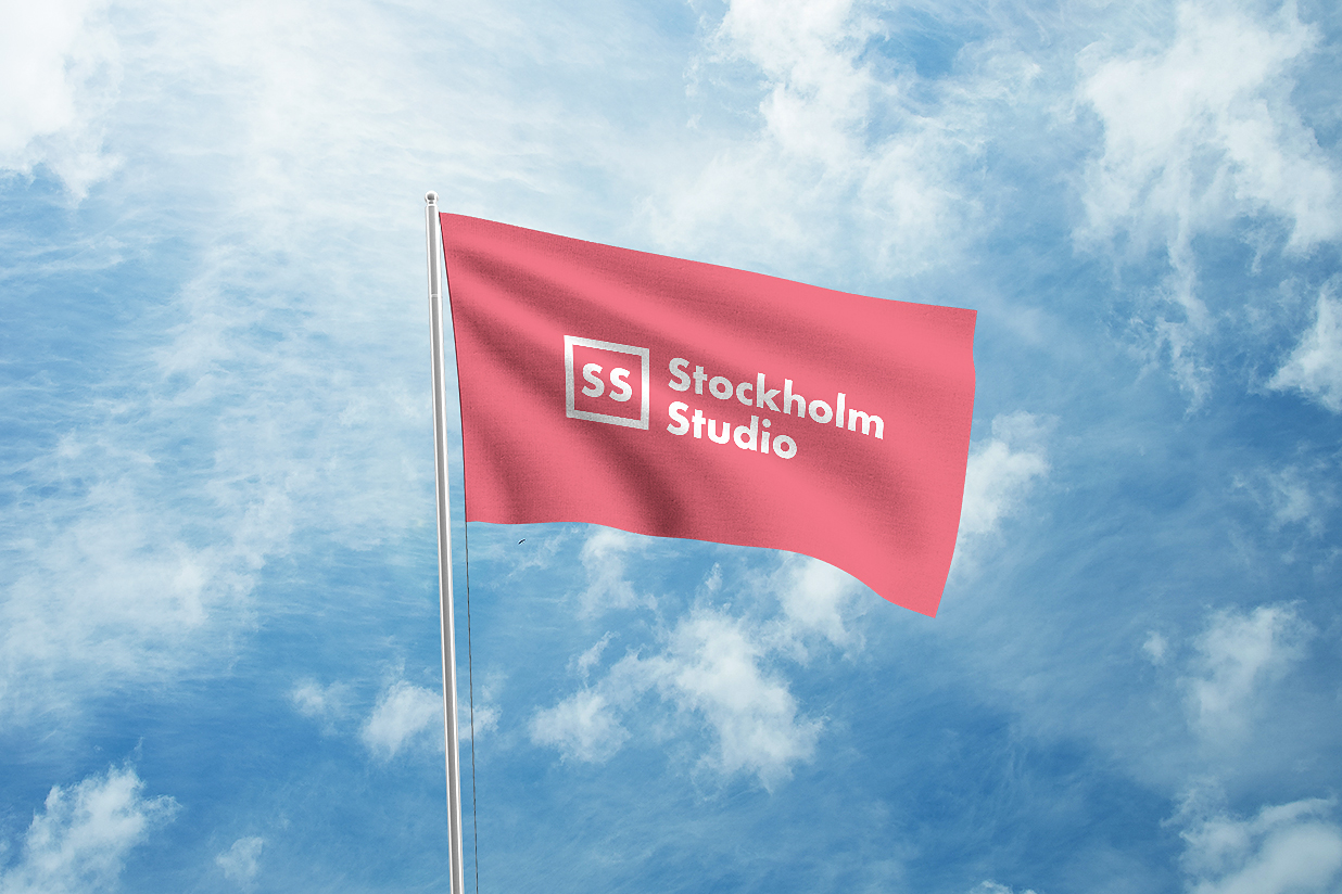 空中的旗帜广告旗样机Mockup插图