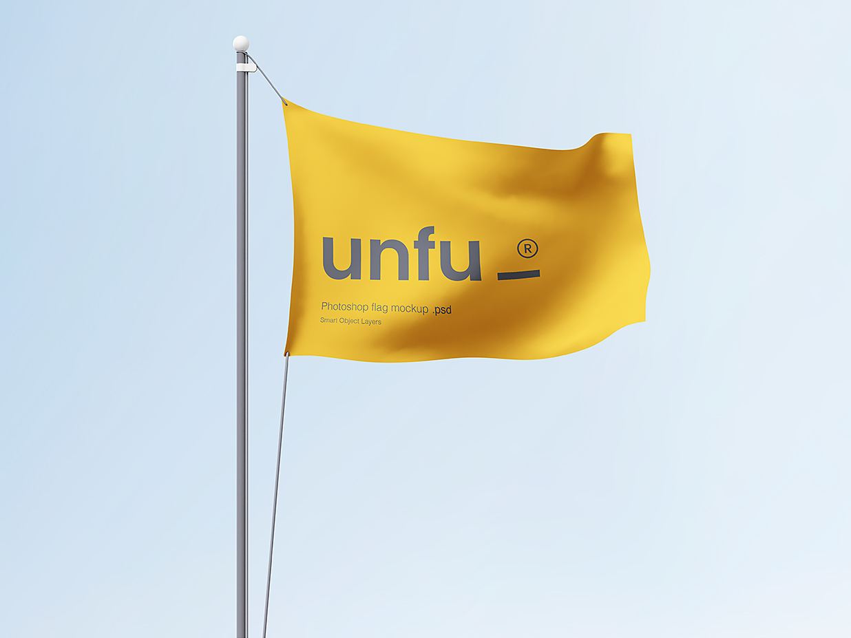 精致旗帜广告旗样机Mockup插图