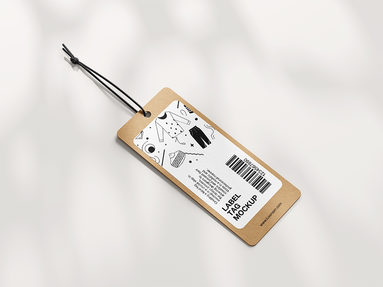 简约实用服装吊牌标签样机4组插图