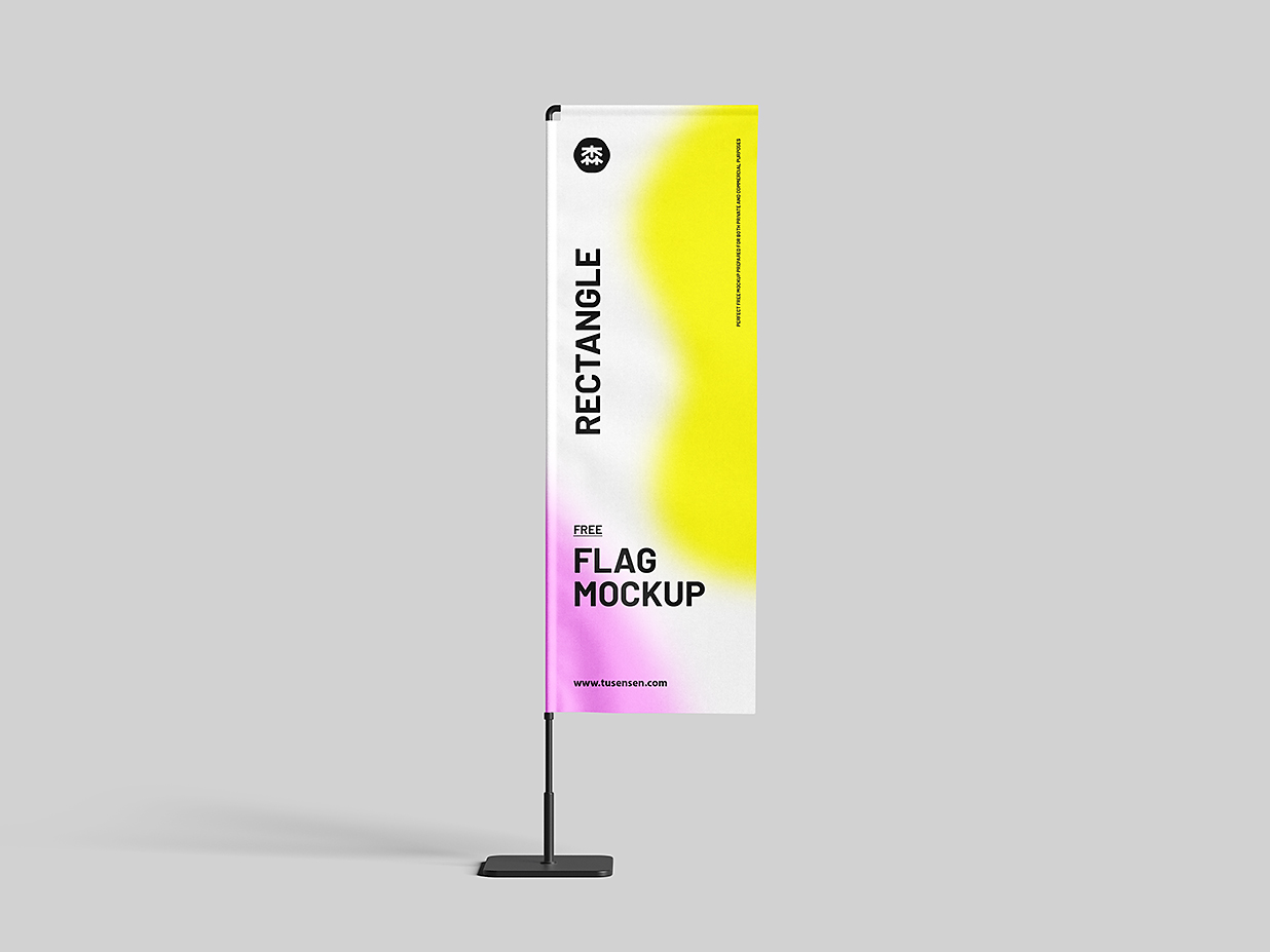 矩形道旗广告旗旗帜样机mockup3组插图