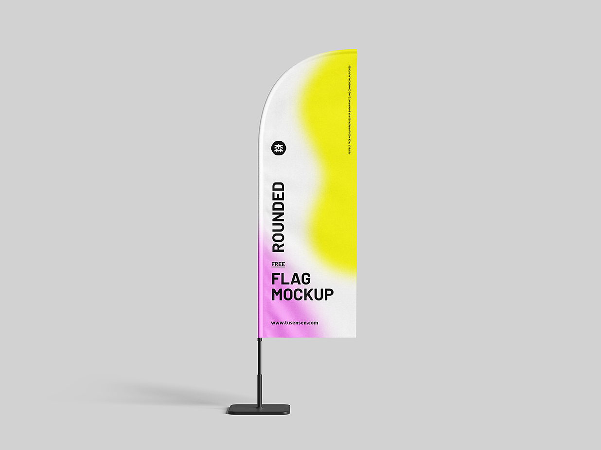 简约道旗帆旗广告旗旗帜样机mockup3组插图