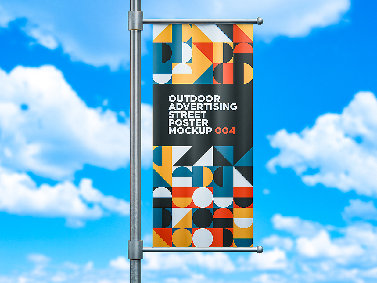 杆旗道旗广告旗旗帜样机mockup3组插图