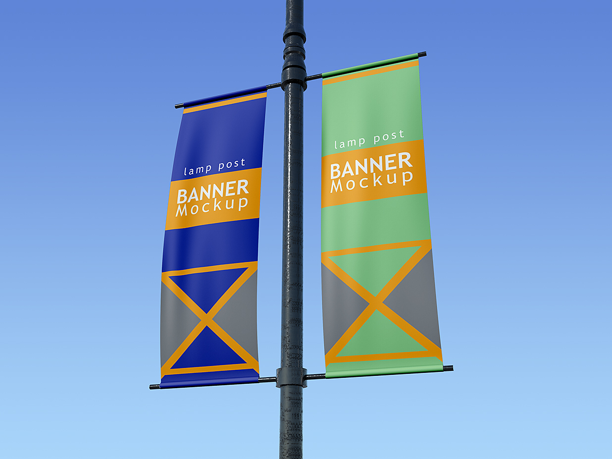 杆旗道旗广告旗旗帜样机mockup3组插图