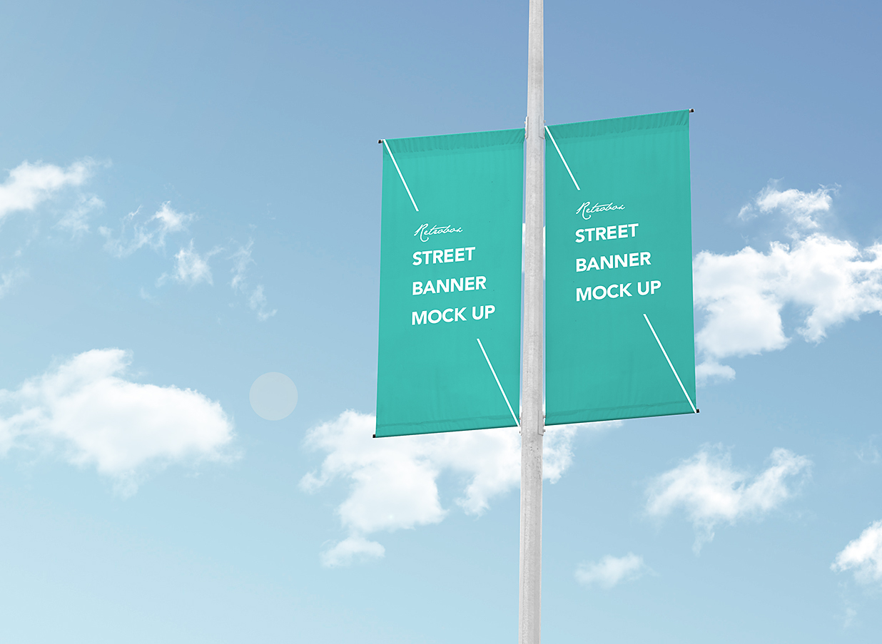 杆旗道旗广告旗旗帜样机mockup插图