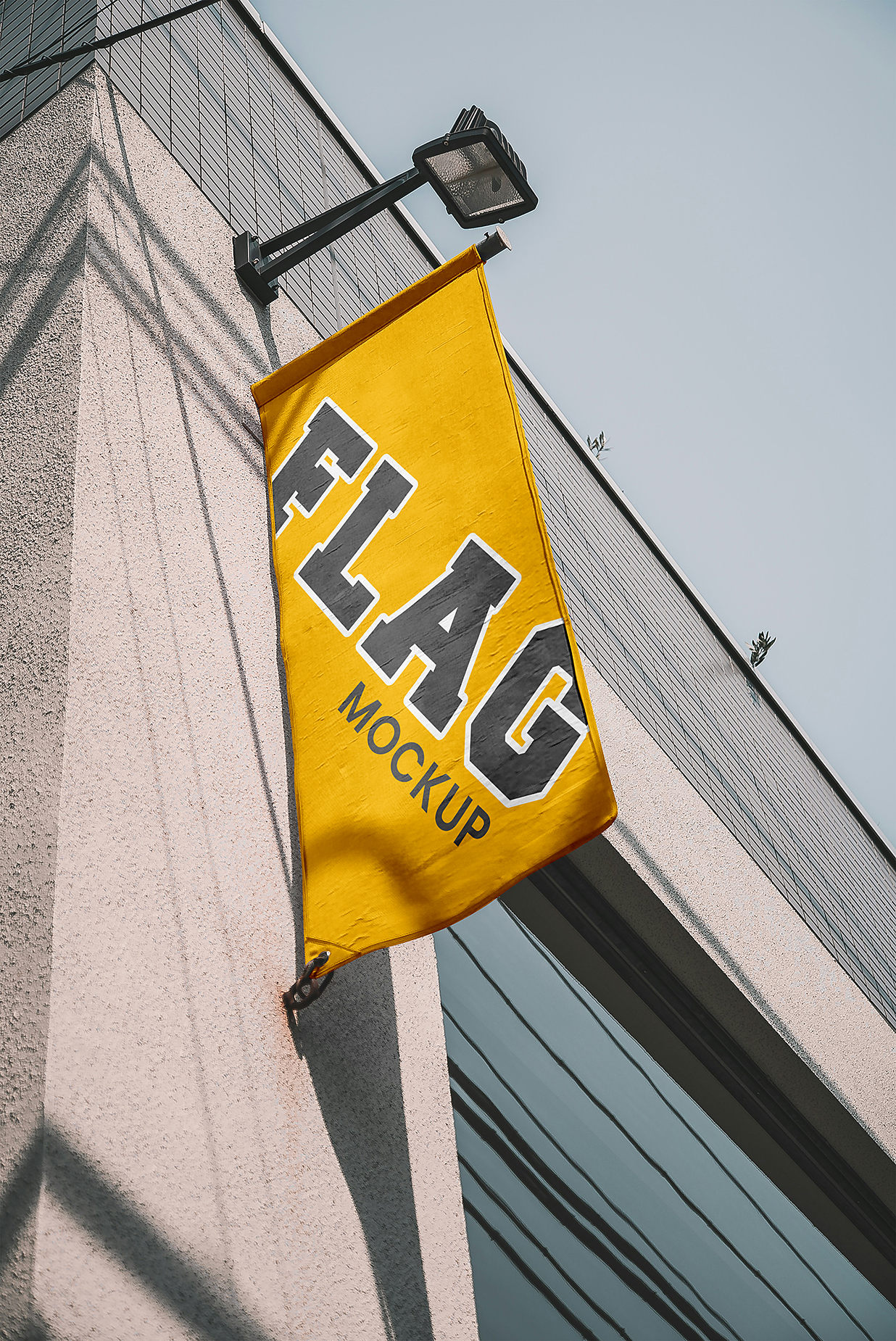 墙面上的道旗广告旗旗帜样机mockup插图