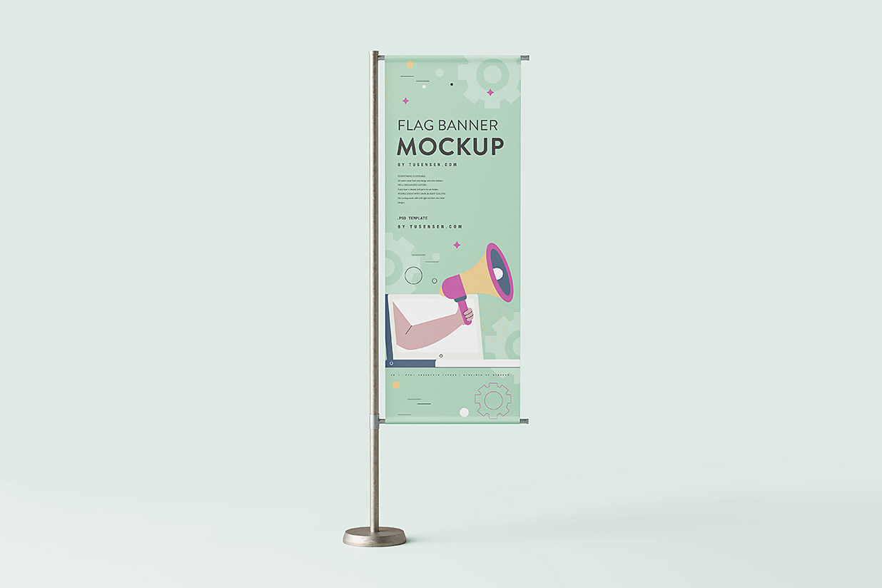 高质感道旗广告旗旗帜样机mockup3组插图