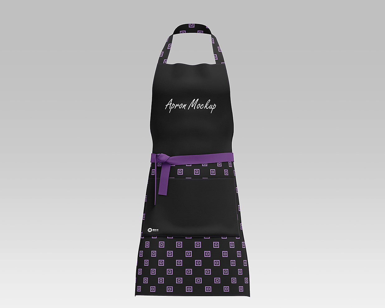 带口袋的餐饮围裙样机mockup2组插图