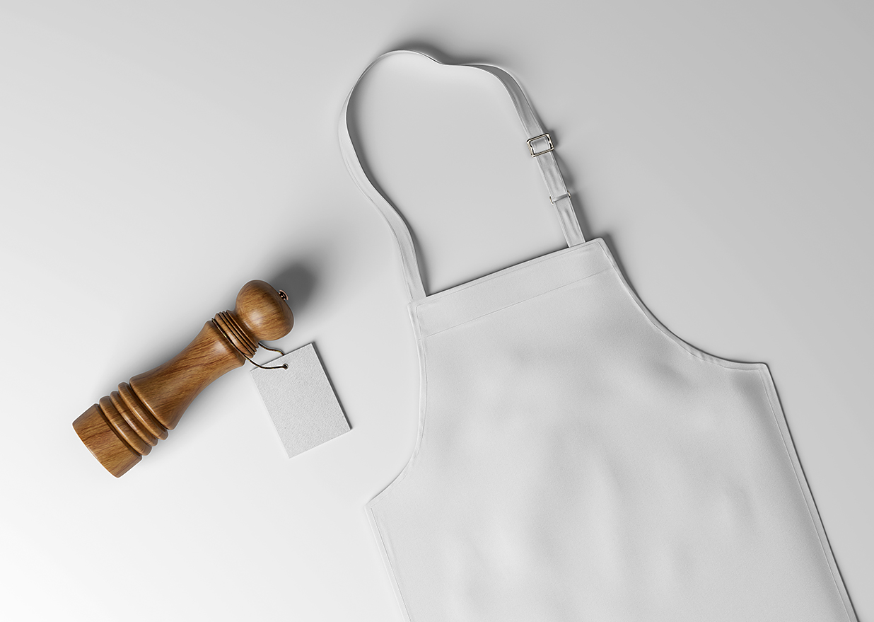 厨房和餐饮品牌围裙样机mockup插图1