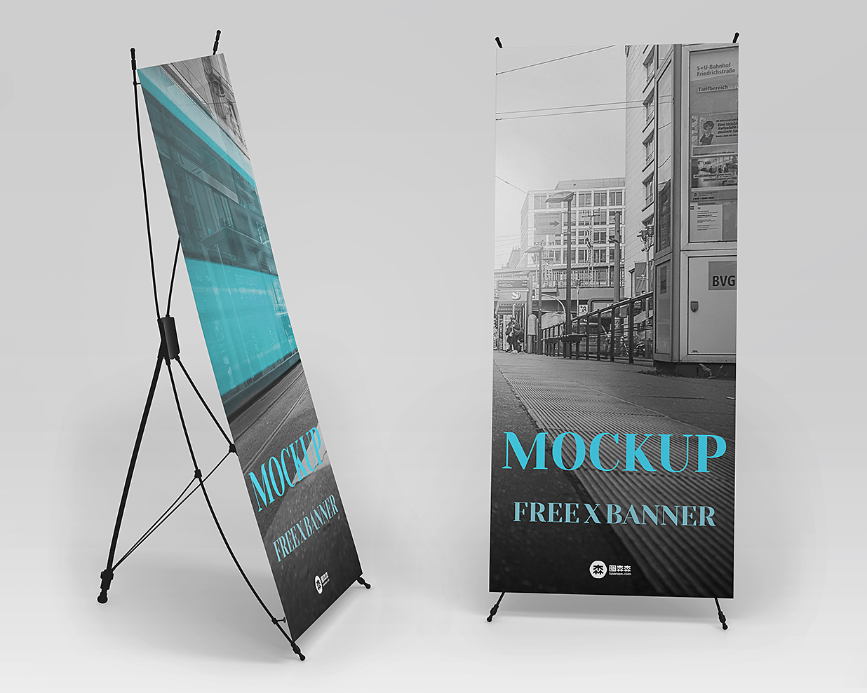 简约时尚X展架样机mockup2组插图