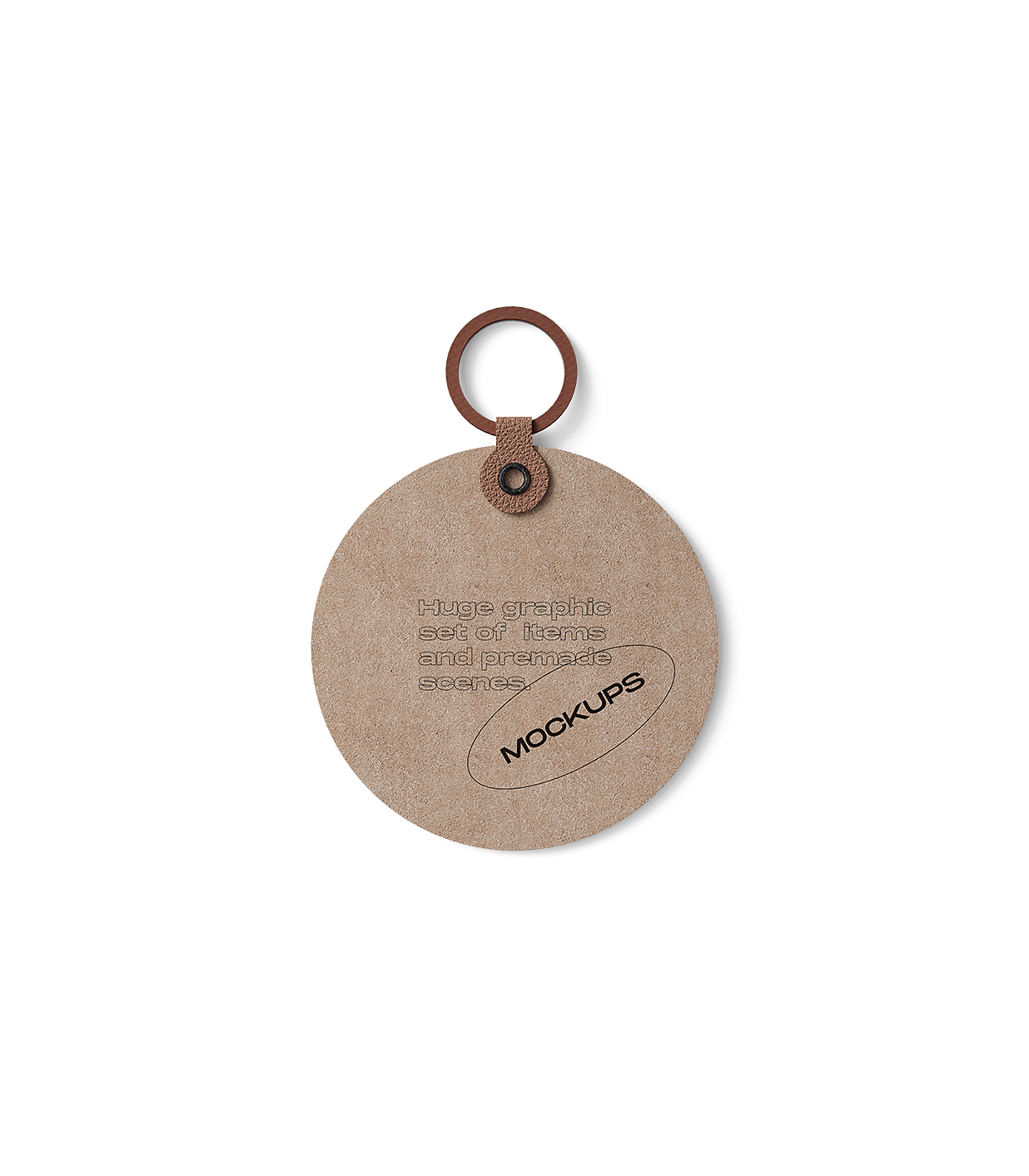 圆形牛皮服装吊牌标签样机插图