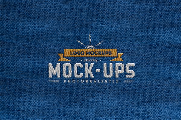 粗布质量刺绣LOGO样机Mockup