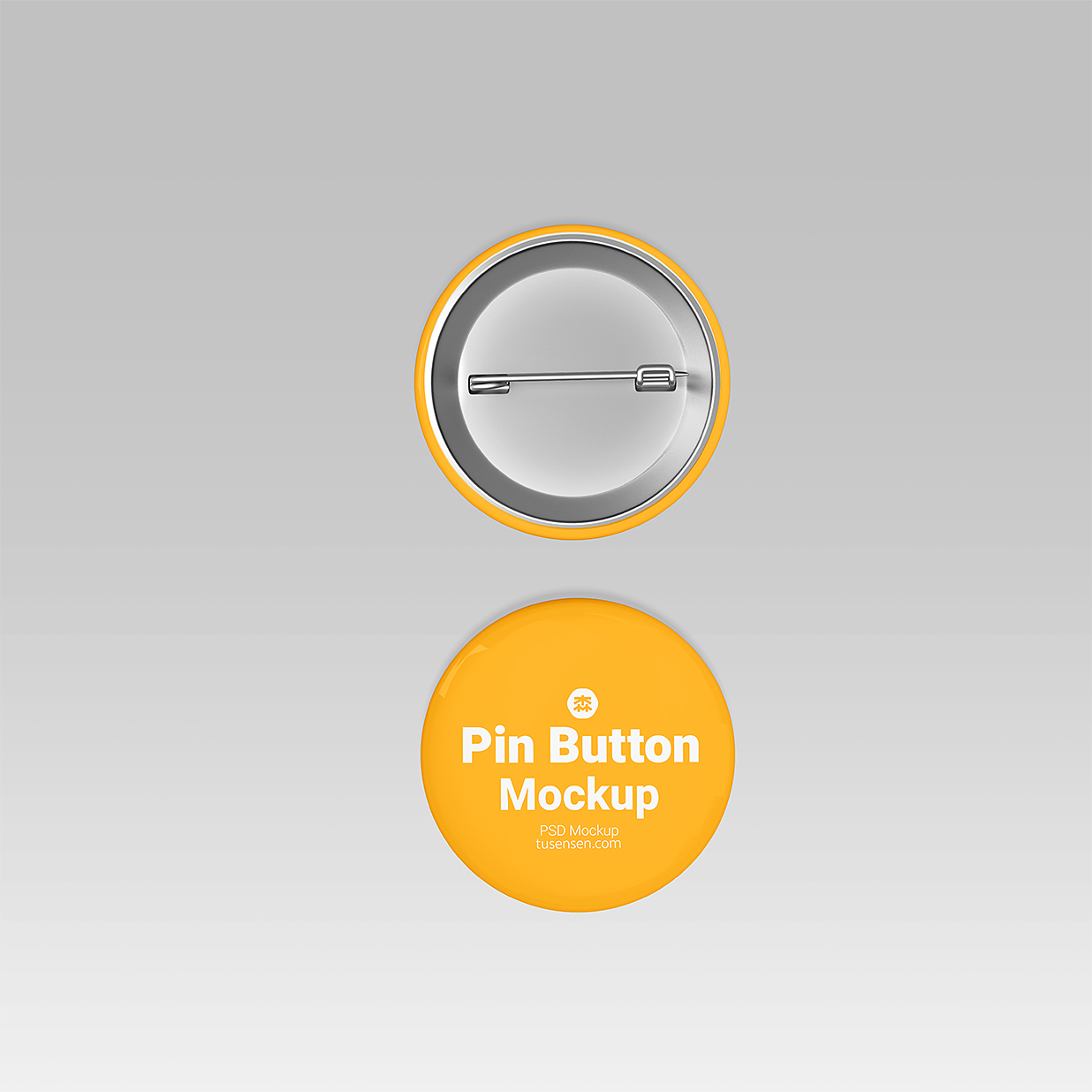 圆形别针徽章胸针样机3组插图1