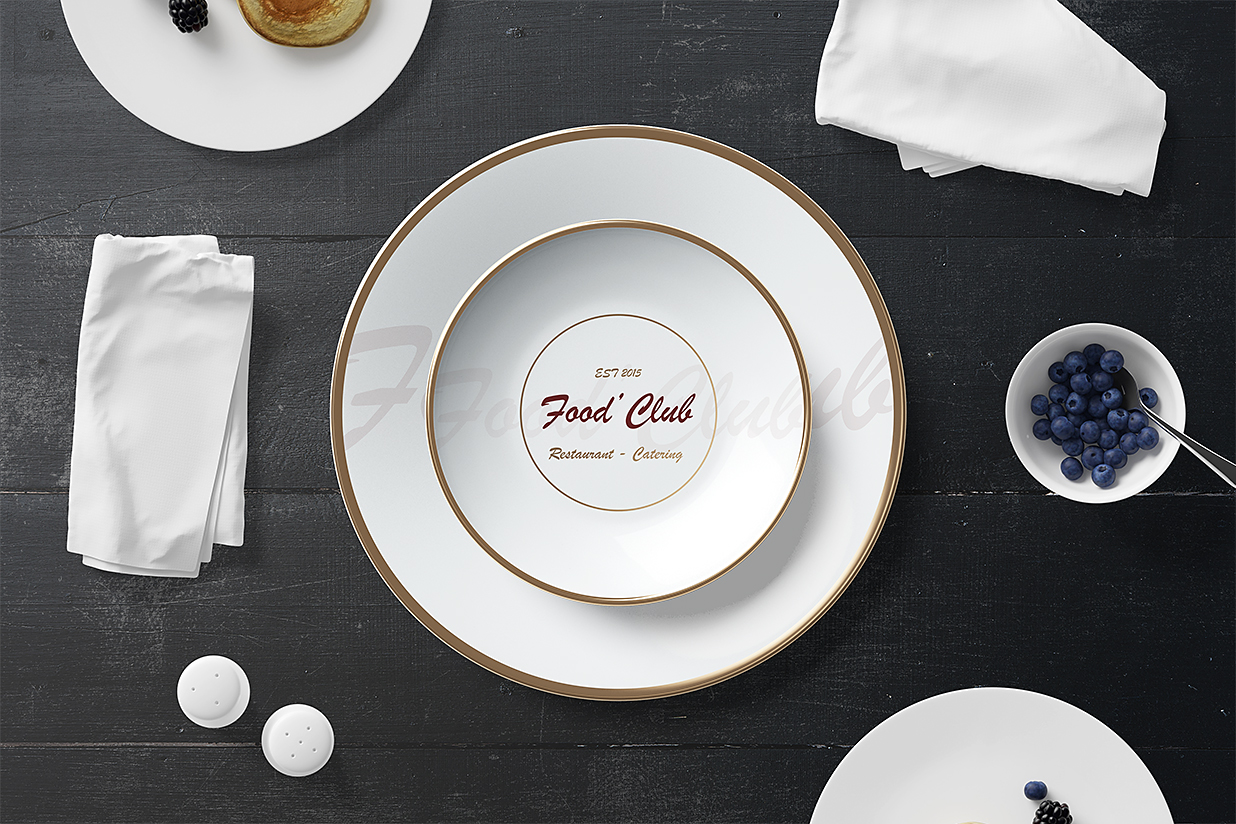 餐厅餐具套装盘子样机7组插图1