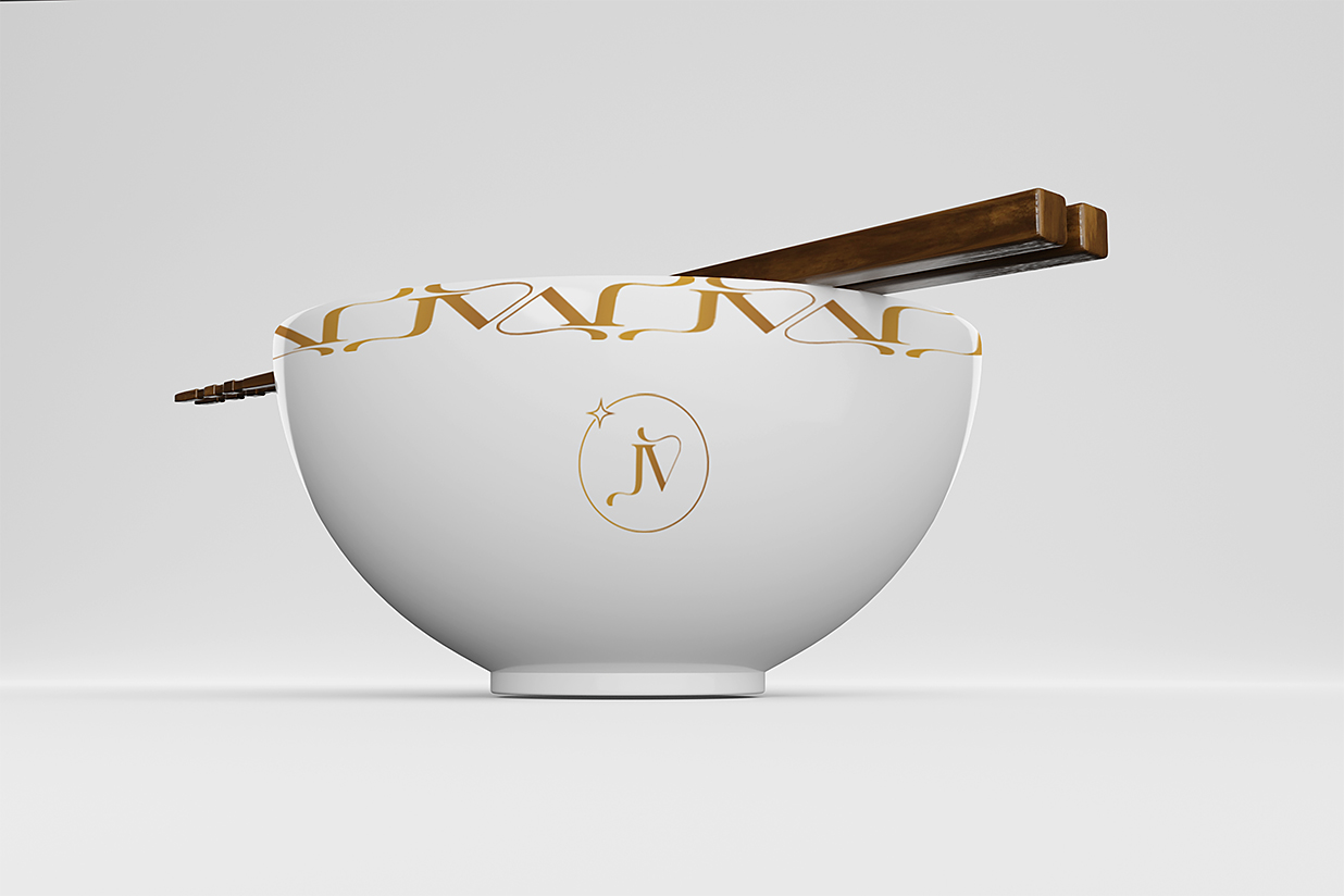 带筷子的陶瓷碗样机4组插图1