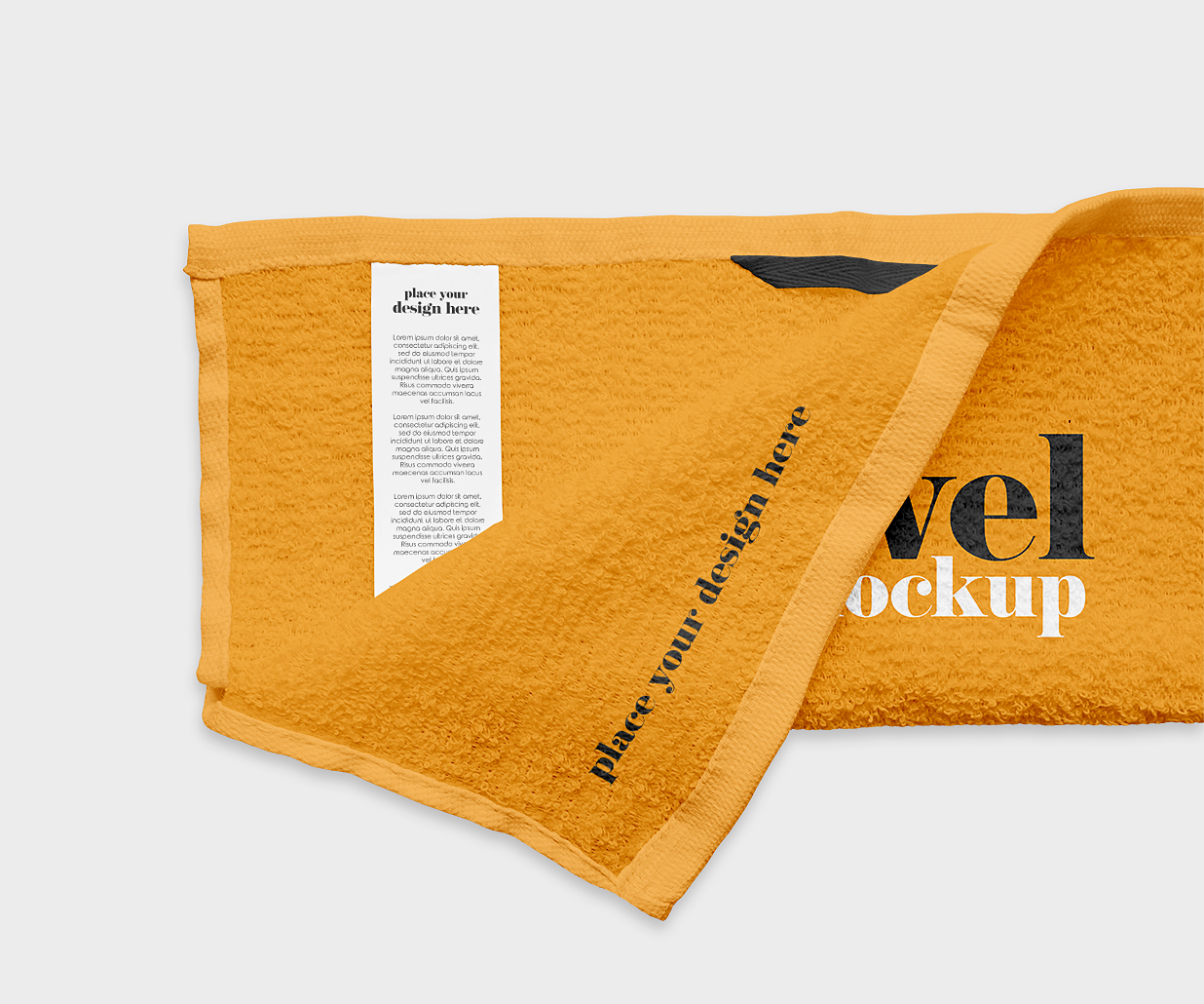 带标签的毛巾洗脸巾样机2组插图1