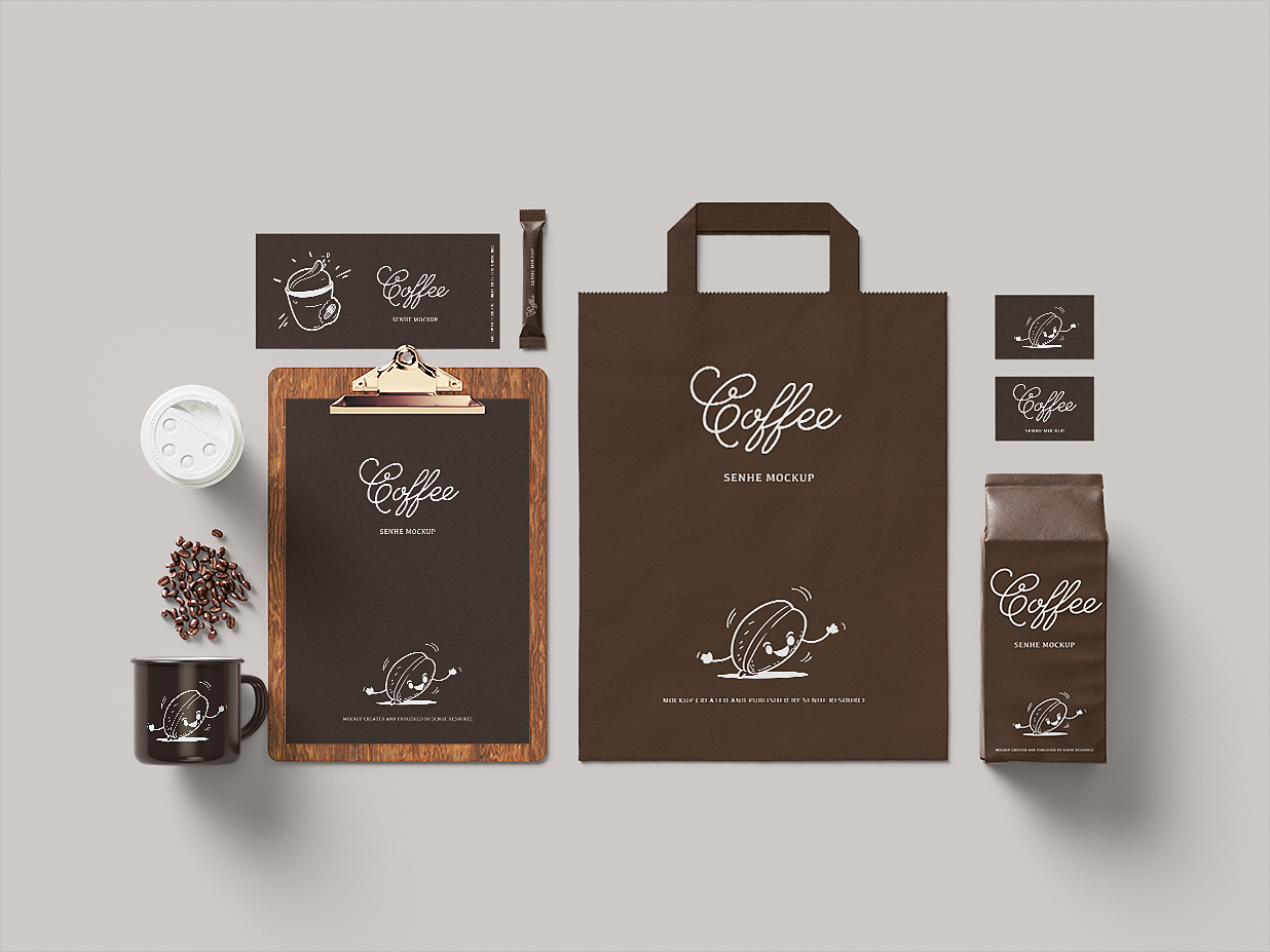 精致咖啡品牌包装VI样机7组插图1