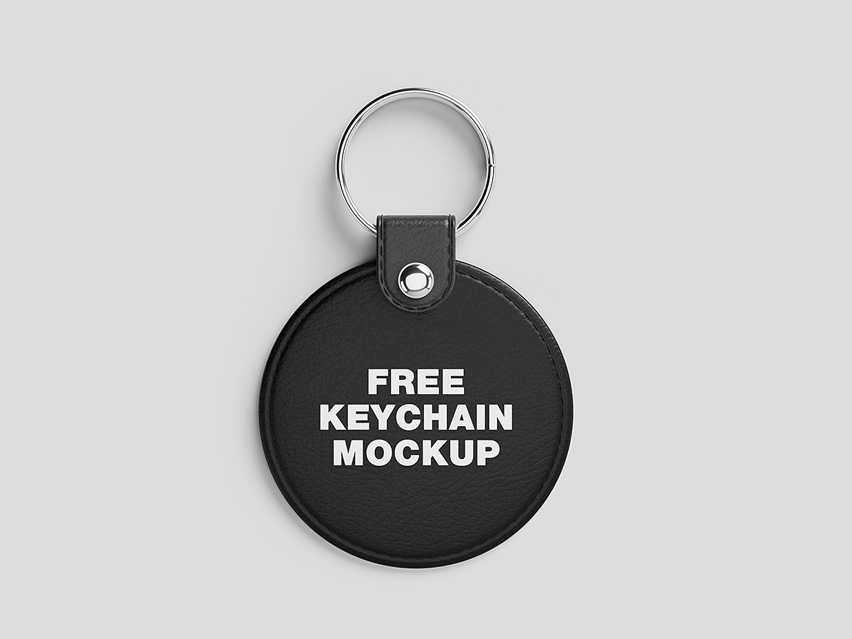 圆形皮革钥匙扣样机3组插图1