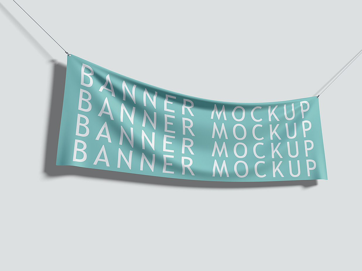 质感拉旗横幅旗帜样机mockup3组插图1