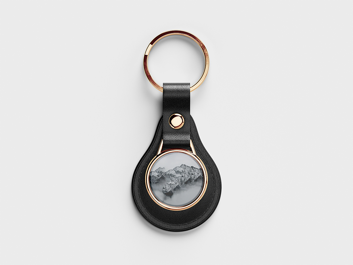 圆形皮革钥匙扣样机5组插图1