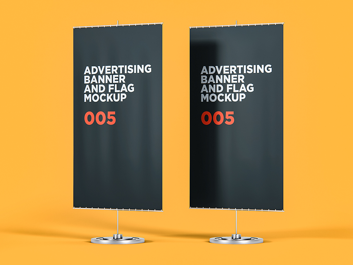道旗广告旗旗帜样机mockup3组插图1