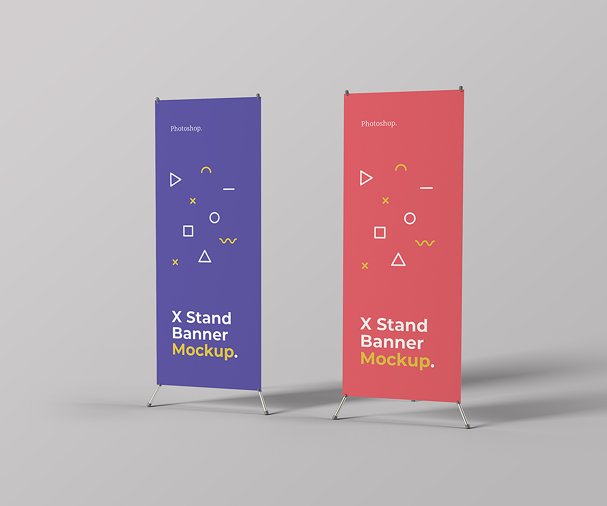 高质感X展架样机mockup3组插图1