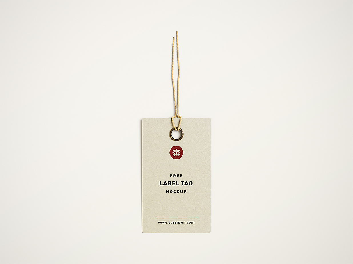 带麻绳的服装吊牌标签样机3组插图1