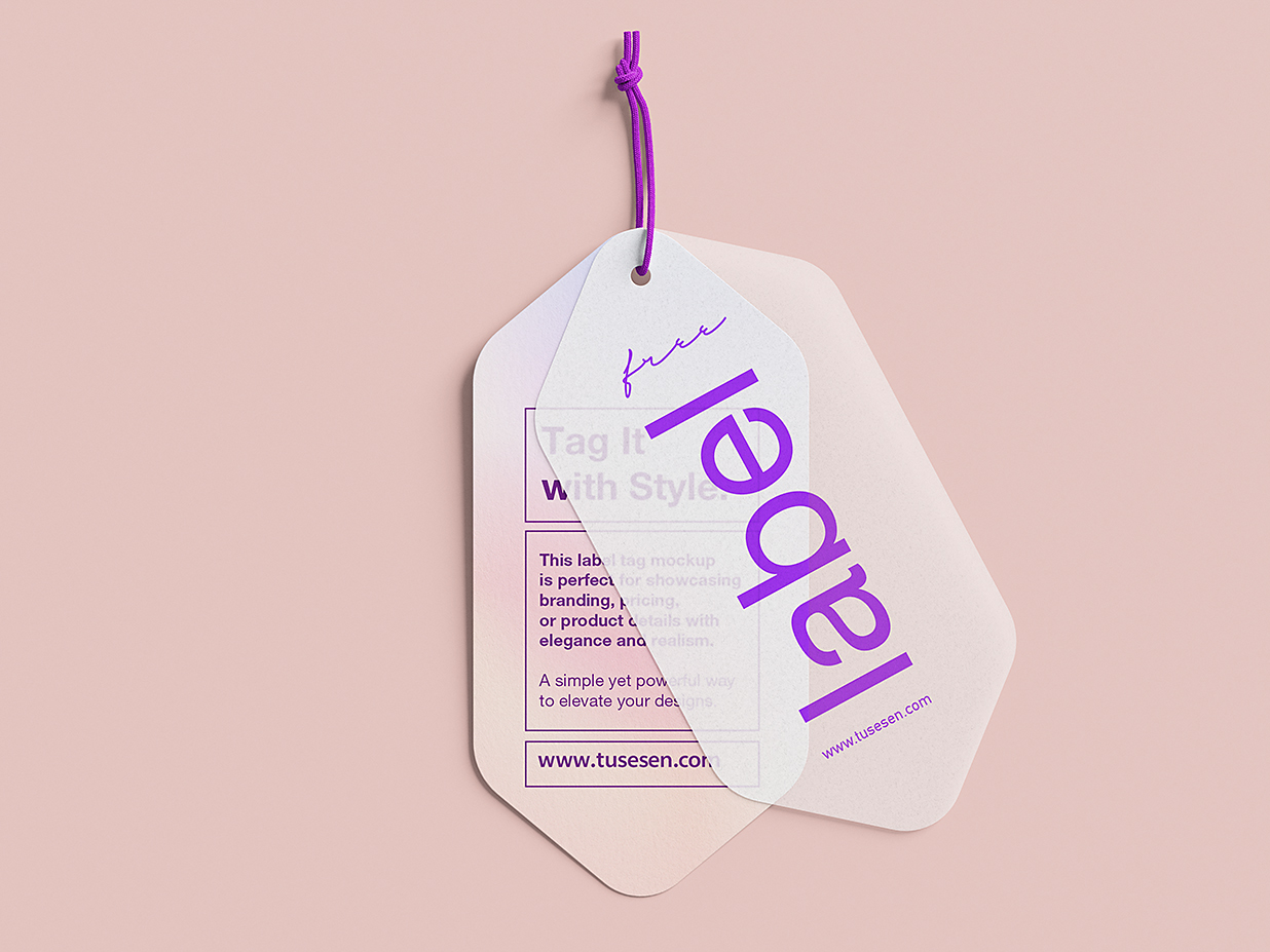 优雅时尚服装吊牌标签样机3组插图1