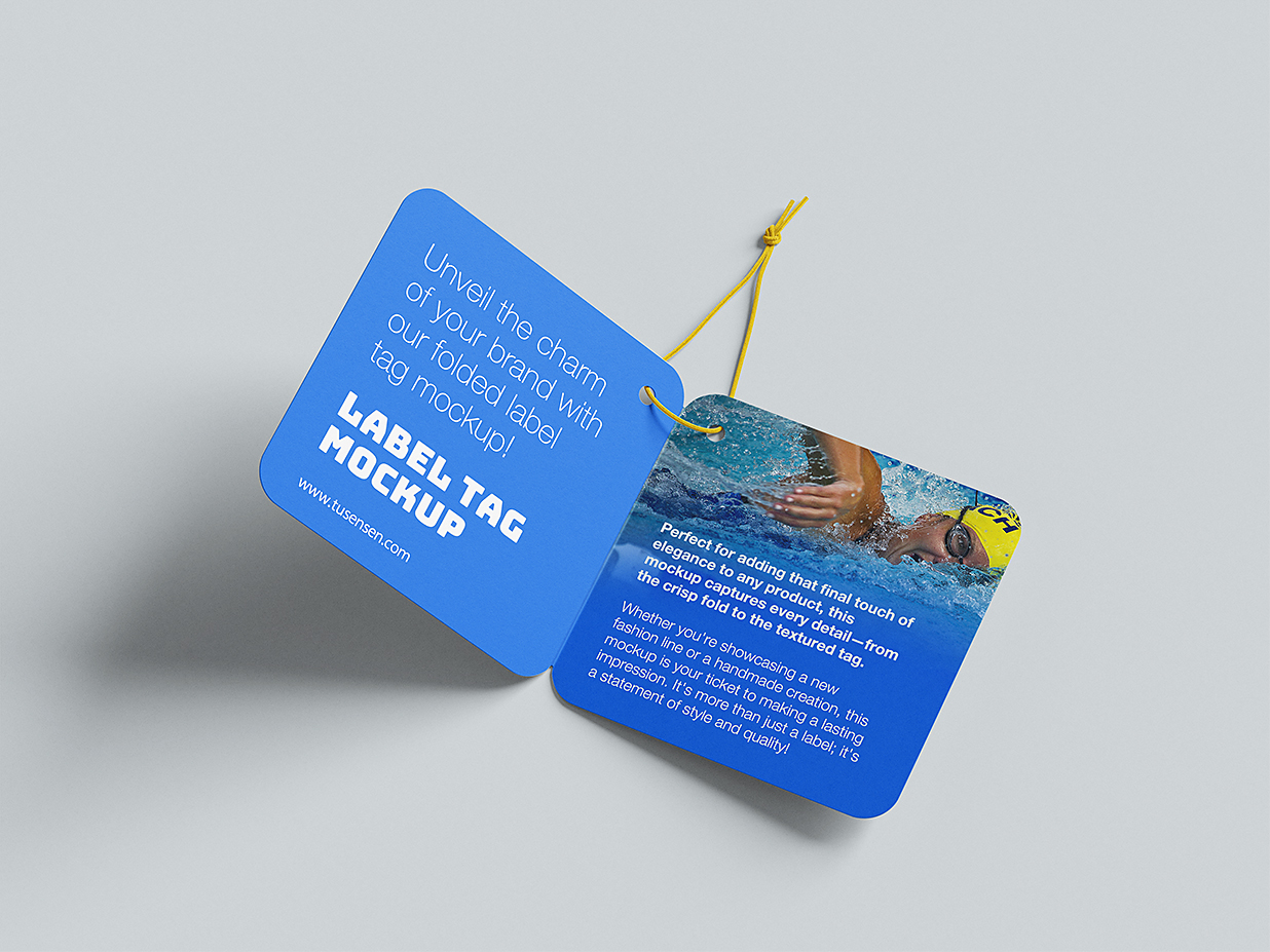 可折叠的服装吊牌标签样机5组插图1