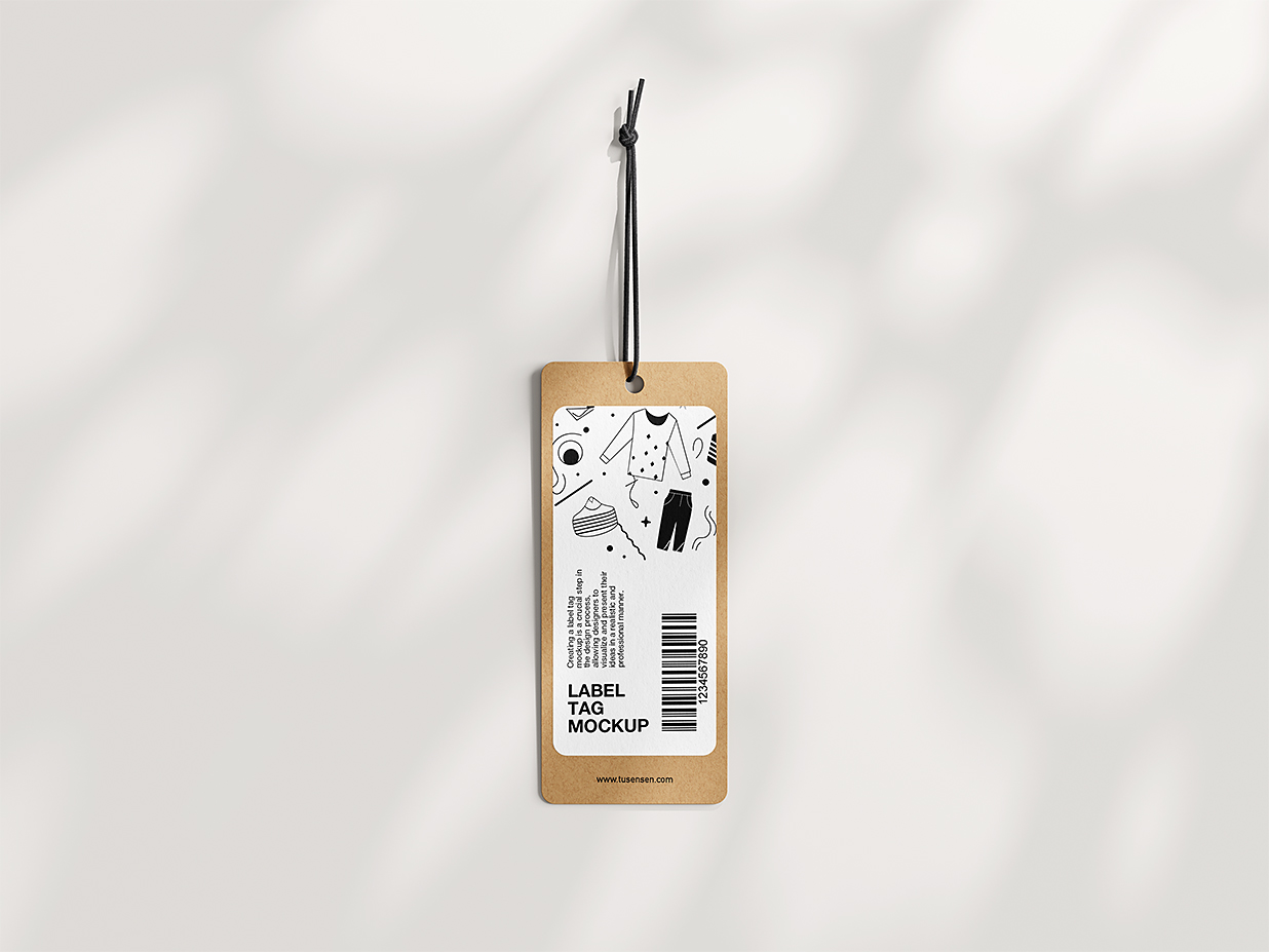 简约实用服装吊牌标签样机4组插图1