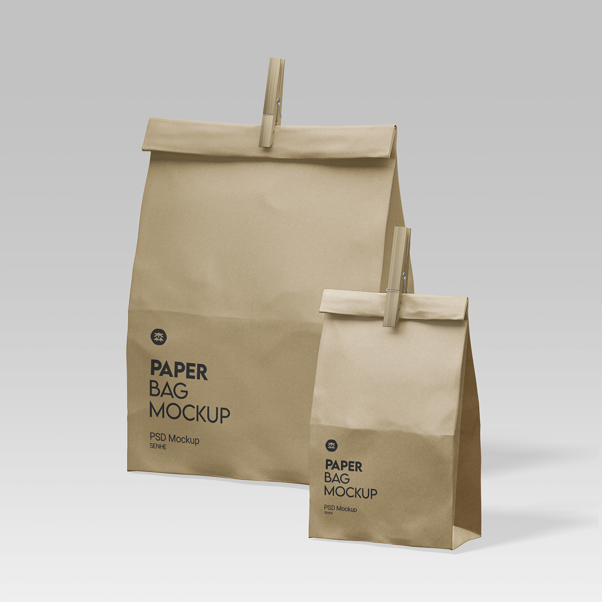 带木钉的牛皮纸自立袋食品袋样机3组插图1