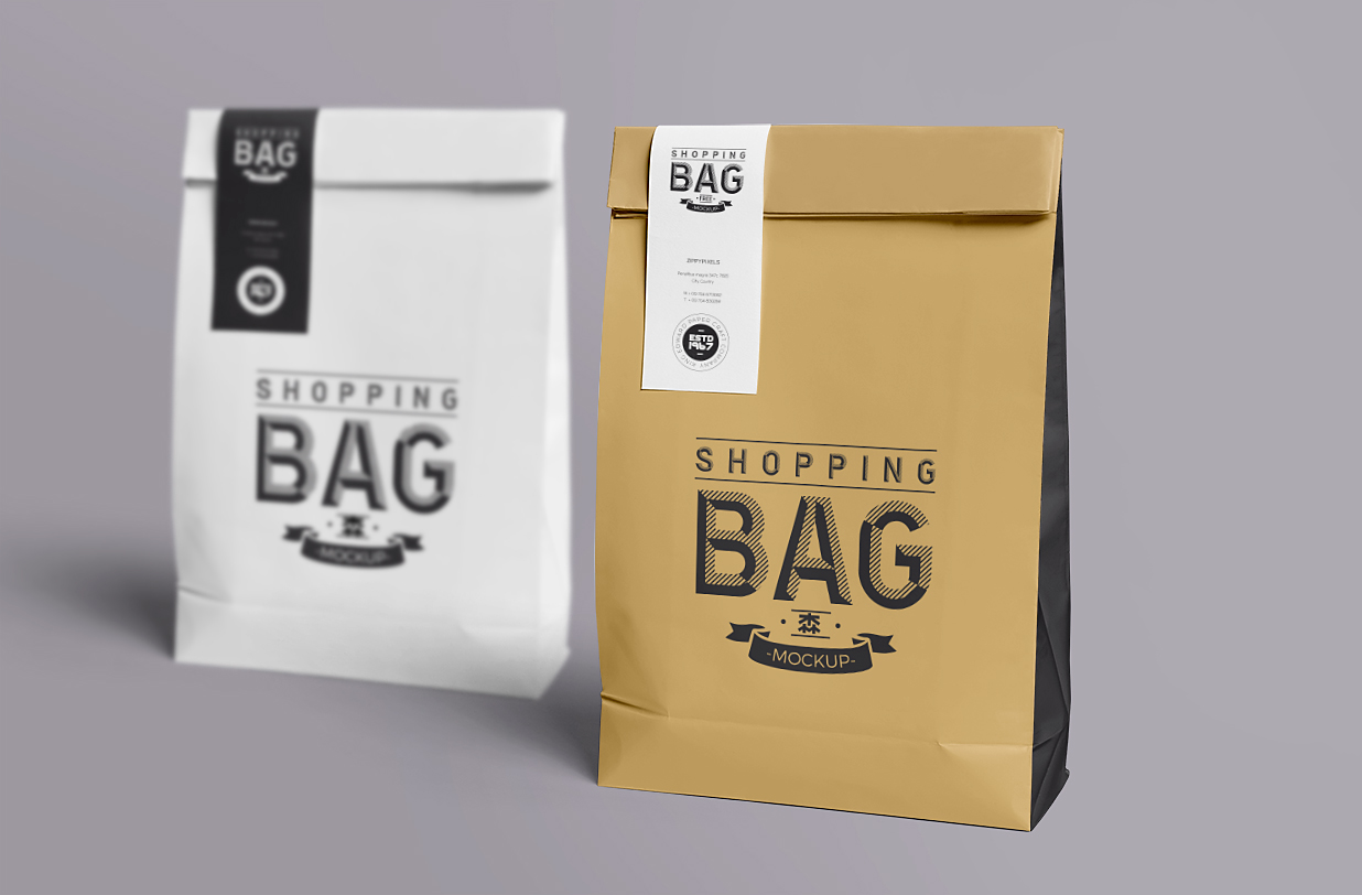 牛皮纸自立袋食品袋样机2组插图1