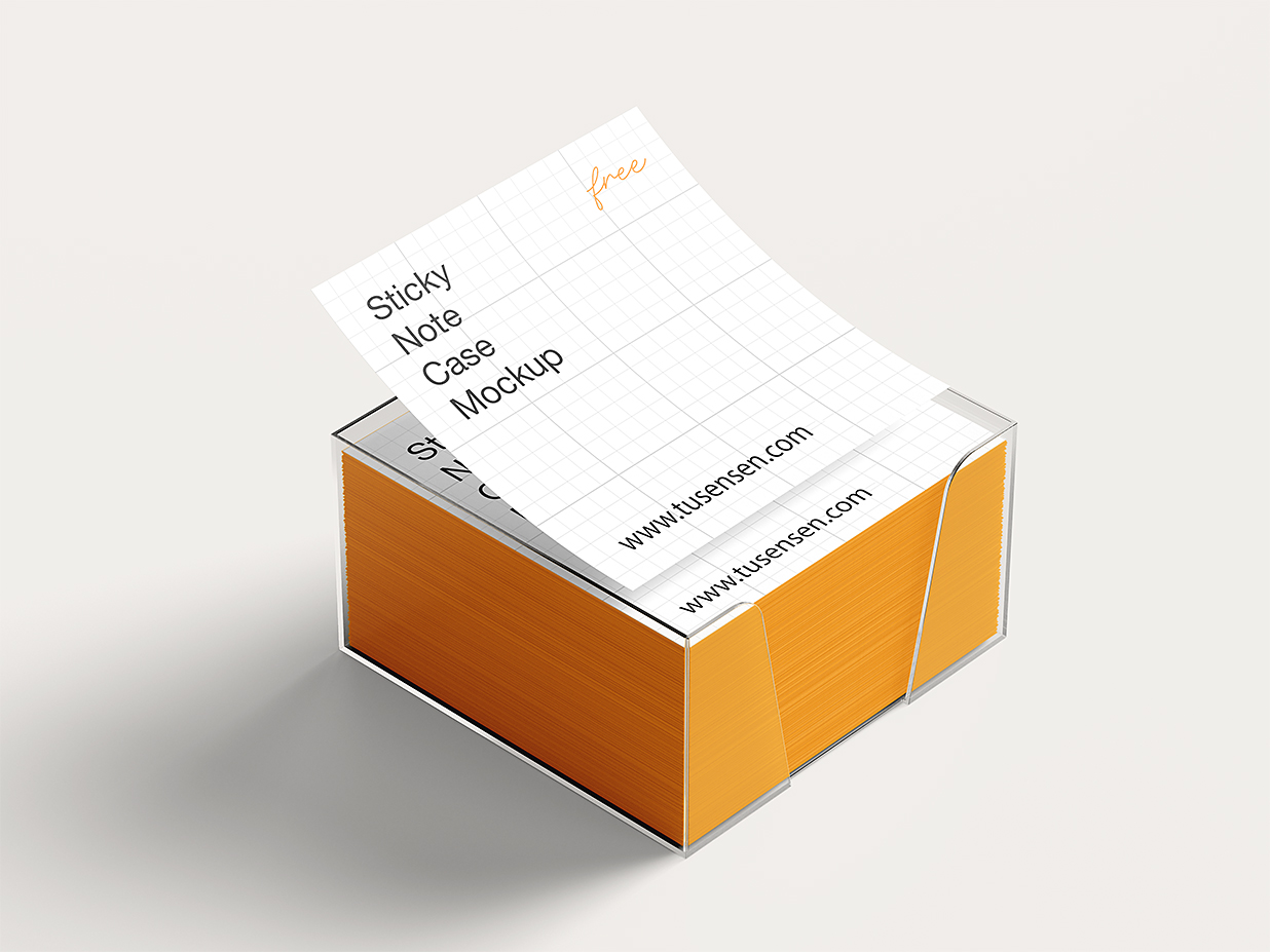 玻璃便利贴便签盒样机4组插图1