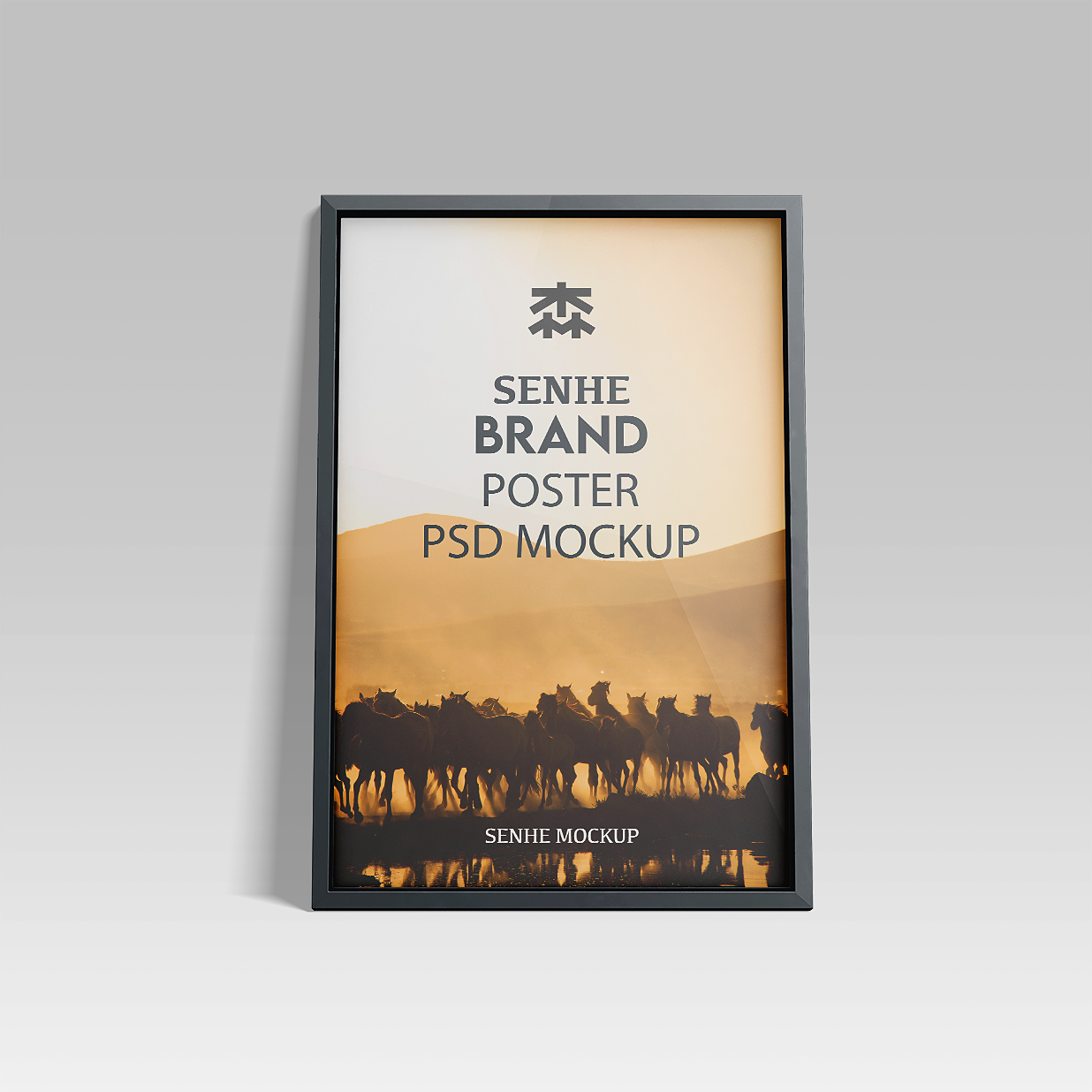 精致带框架海报样机3组插图1