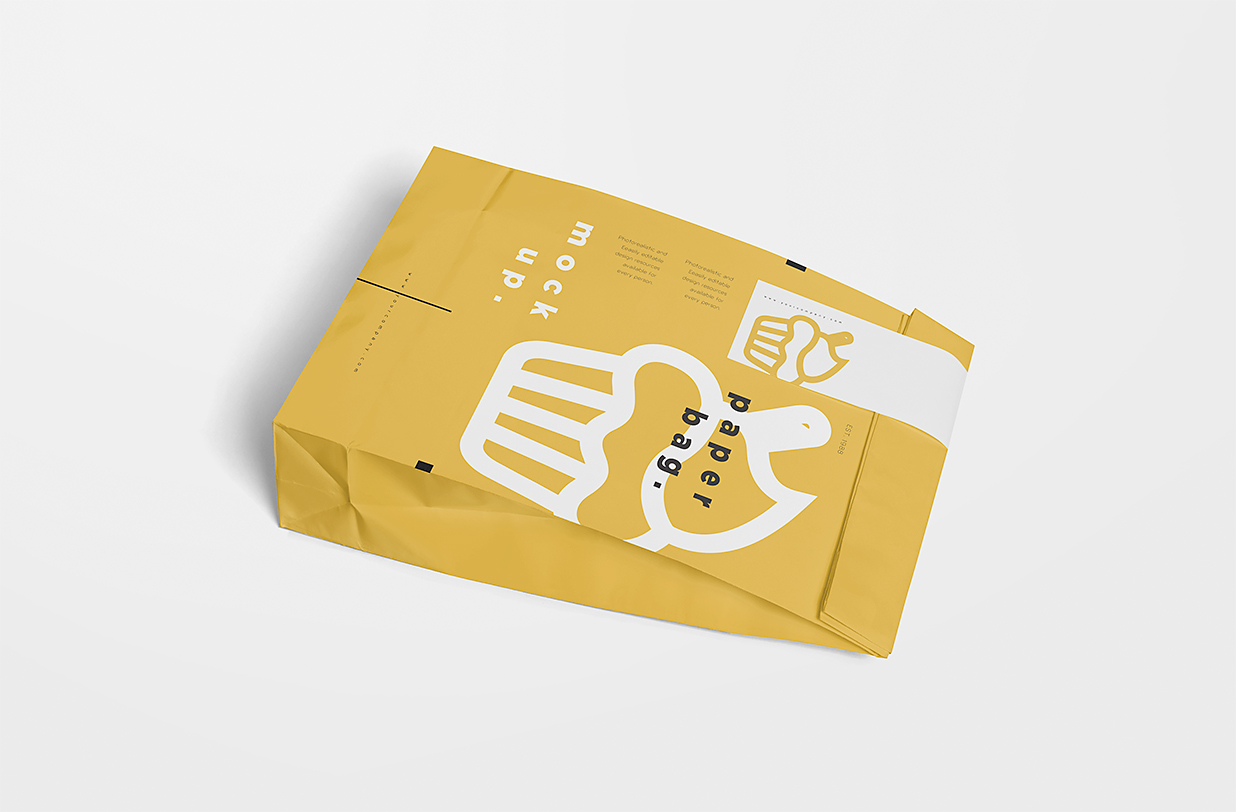 蛋糕面包外带纸袋样机5组插图1