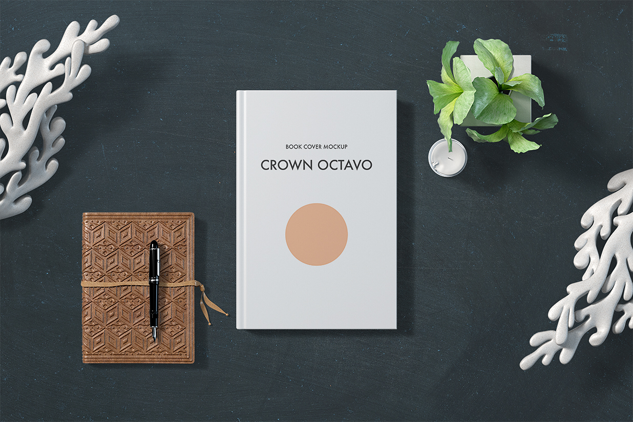 带场景的精装书籍样机4组插图1