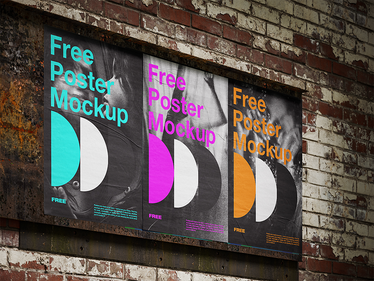 精致海报墙广告牌样机5组插图1