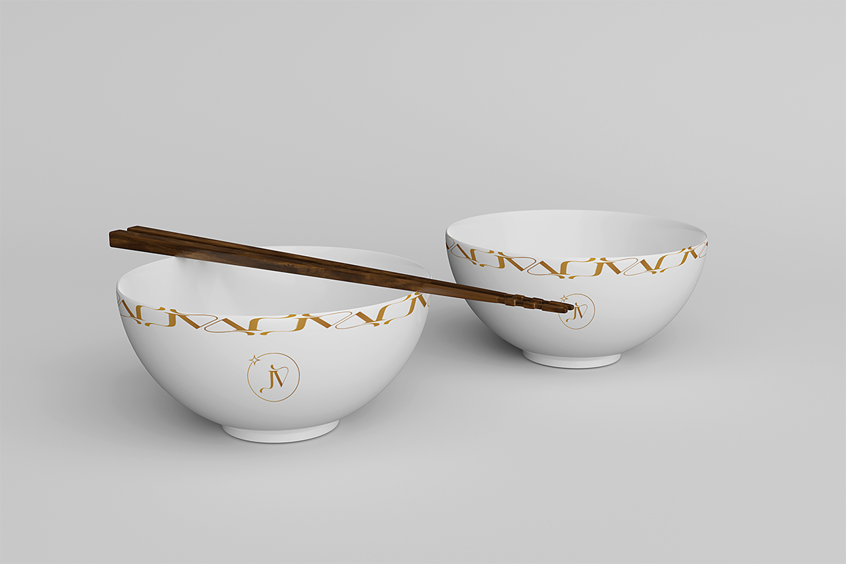 带筷子的陶瓷碗样机4组插图2