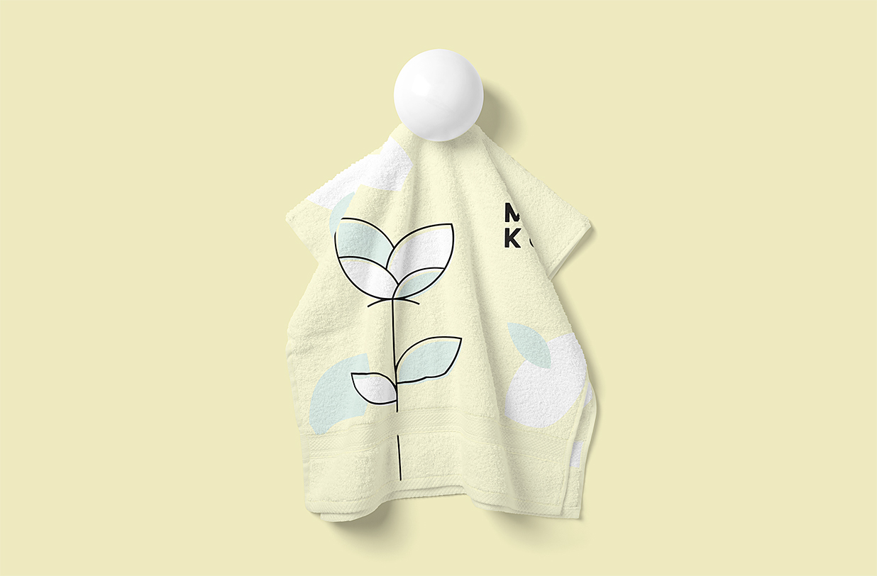 优雅的全棉毛巾洗脸巾样机5组插图2