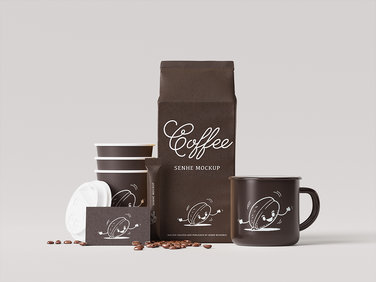 精致咖啡品牌包装VI样机7组插图2