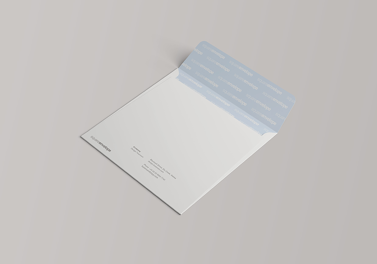 方形企业信封设计样机7组插图2