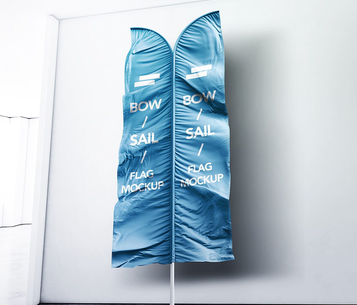 帆船旗帜道旗广告旗样机mockup6组插图2