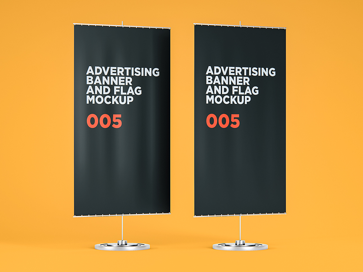 道旗广告旗旗帜样机mockup3组插图2
